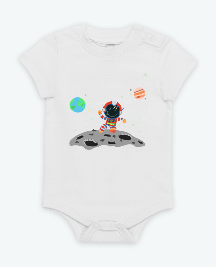 Body bébé astronaute rouge blanc par JustFree