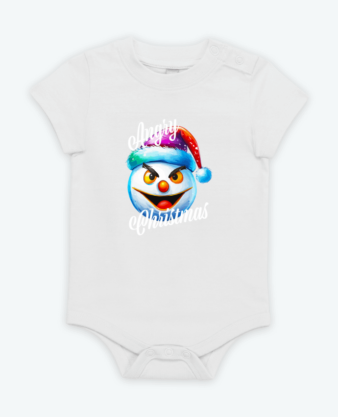 Body bébé Emoji Neige en colère. Angry Christmas par Featheart
