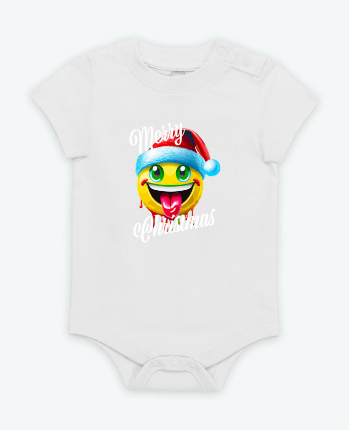 Body bébé Emoji Noël tire la langue. Merry Christmas par Featheart