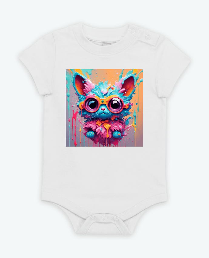 Body bébé Cute cat with paint par matlmn01