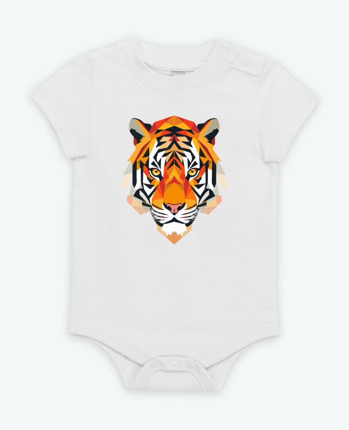 Body bébé Tigre stylisé, Géométrique par KronoArt