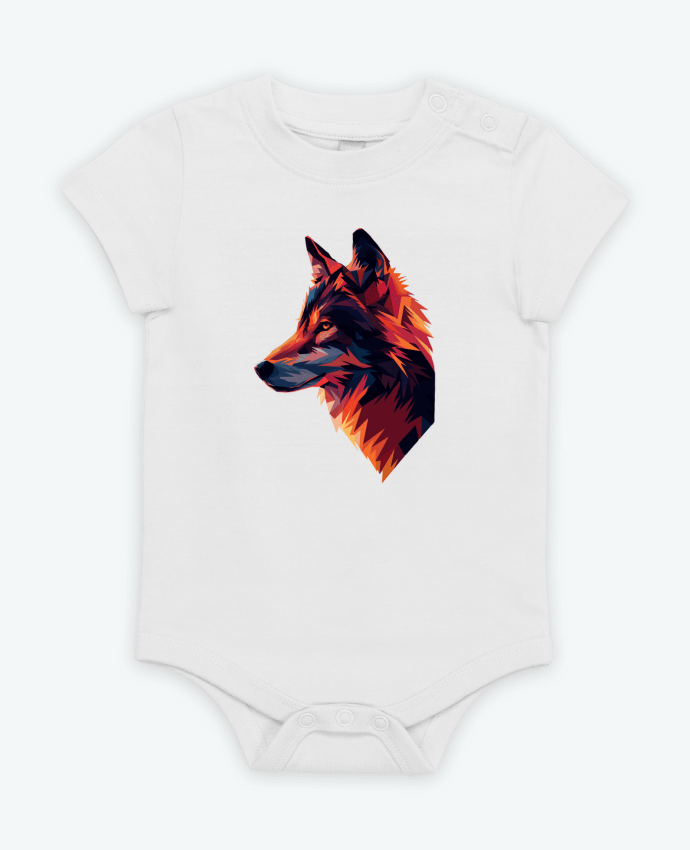 Body bébé Illustration de Loup stylisé par KronoArt
