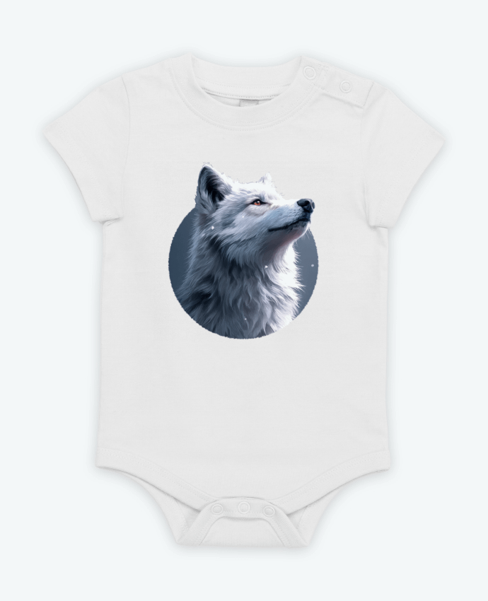 Body bébé Illustration de Loup Blanc par KronoArt