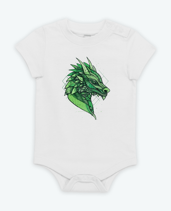 Body bébé Dragon stylisé, géométrique par KronoArt