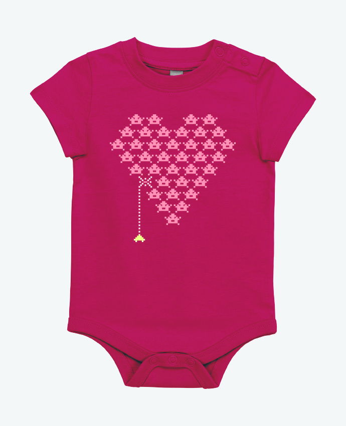 Body bébé Pixel Cœur par KronoArt