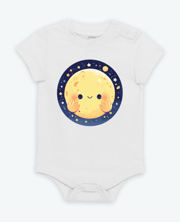 Body bébé La Lune qui sourit par KronoArt