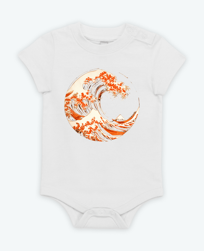Body bébé Vague d'Hokusai Stylisé par KronoArt