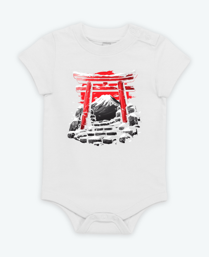 Body bébé Temple Japonnais et Mont Fuji par KronoArt