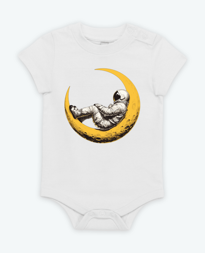 Body bébé Un astronaute sur un croissant de Lune par KronoArt