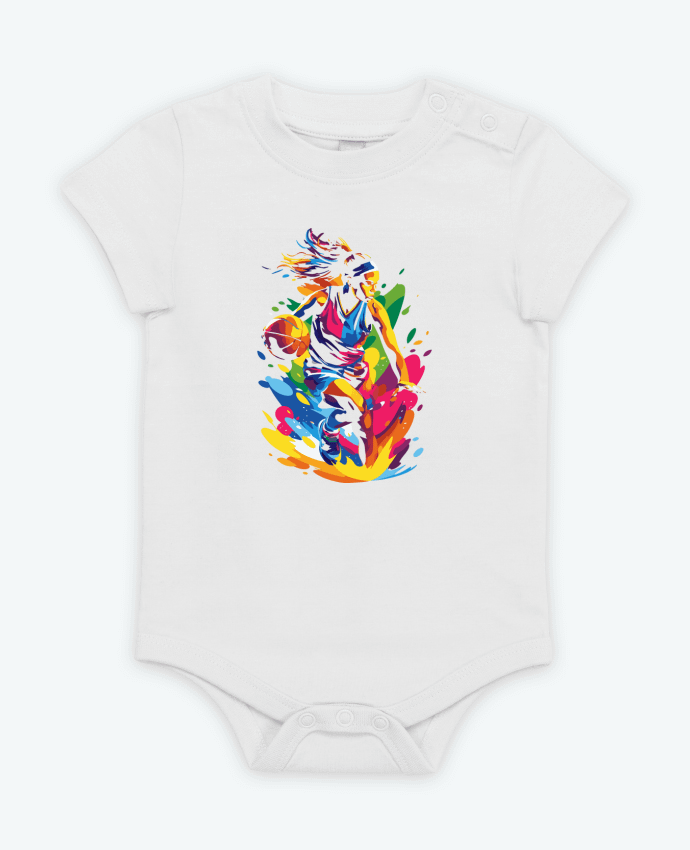 Body bébé Femme qui fait du basket par KronoArt