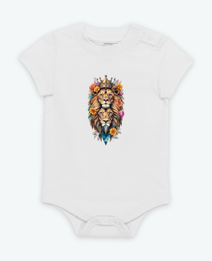 Body bébé Lions flowers par /wait-design
