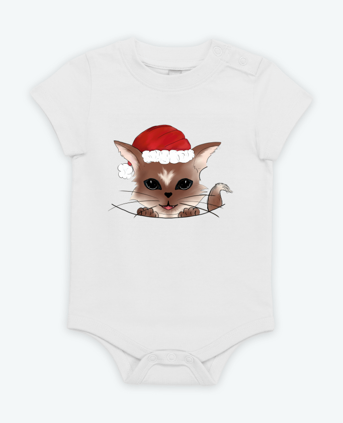 Body bébé Chat marron avec  bonnet par ZeroXIII