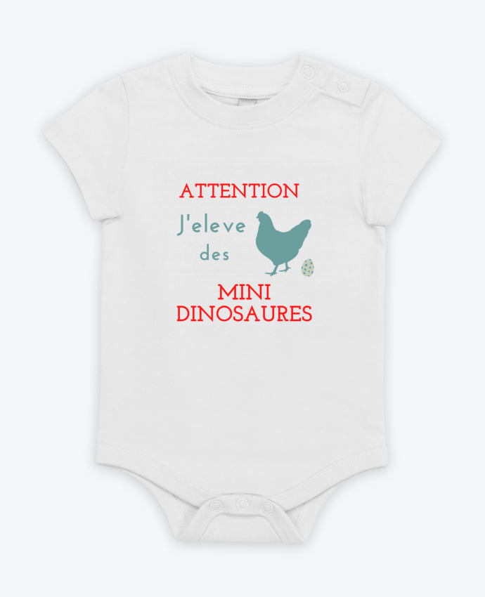 Body bébé j' élève des poulets et des poules j'élève des des mini dinosaures par Agricool