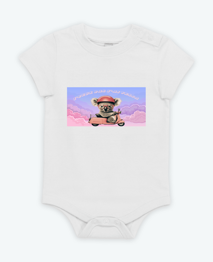 Body bébé Koala sur un scooter rose par mapetitefleur