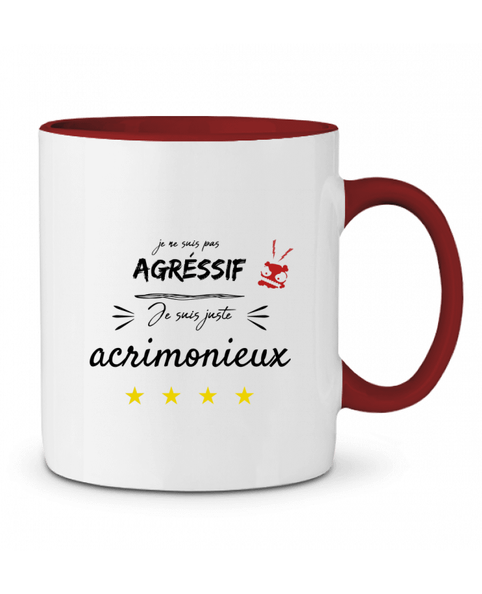 Mug bicolore Je ne suis pas agressif AlineDC