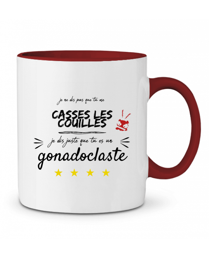 Mug bicolore tu es juste gonadoclaste AlineDC