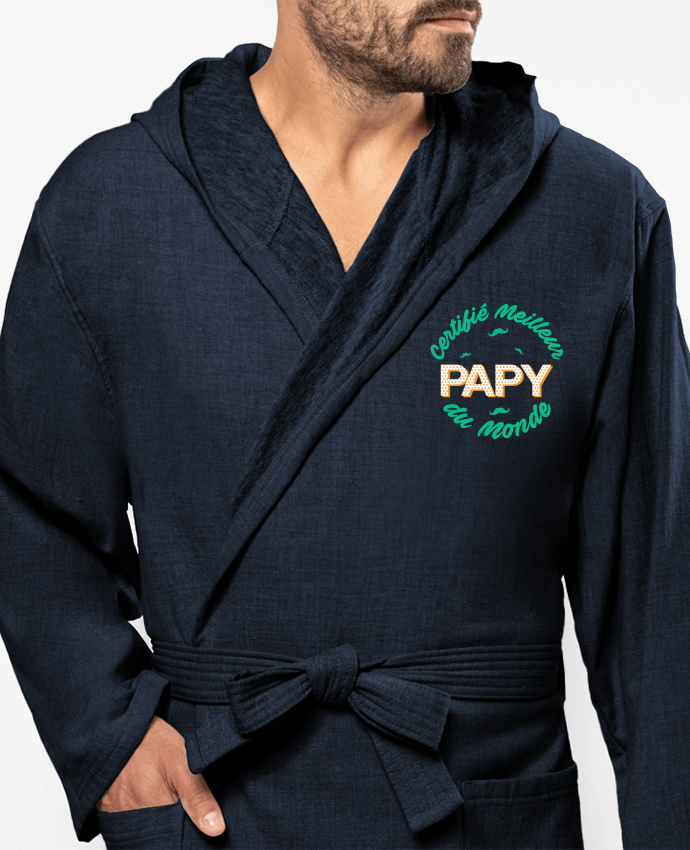  Peignoir Homme Plaid Certifié meilleur papy du monde par tunetoo