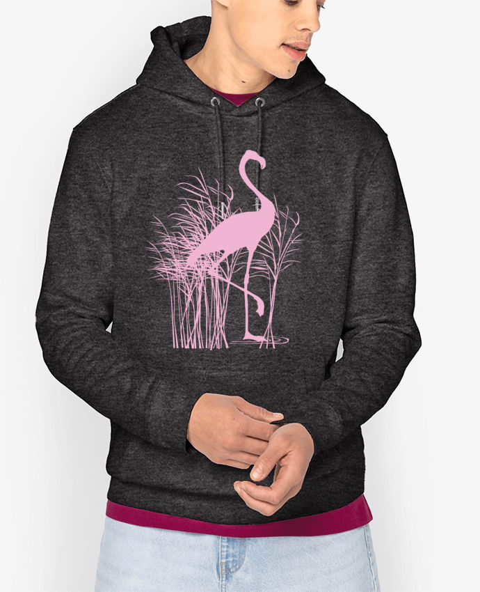 Hoodie Flamant rose dans roseaux Par Studiolupi