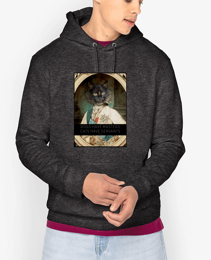 Sweat capuche unisexe Bio King Cat Par Tchernobayle