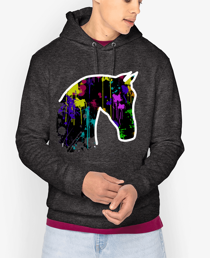 Hoodie Cheval noir avec éclaboussures Par Tasca