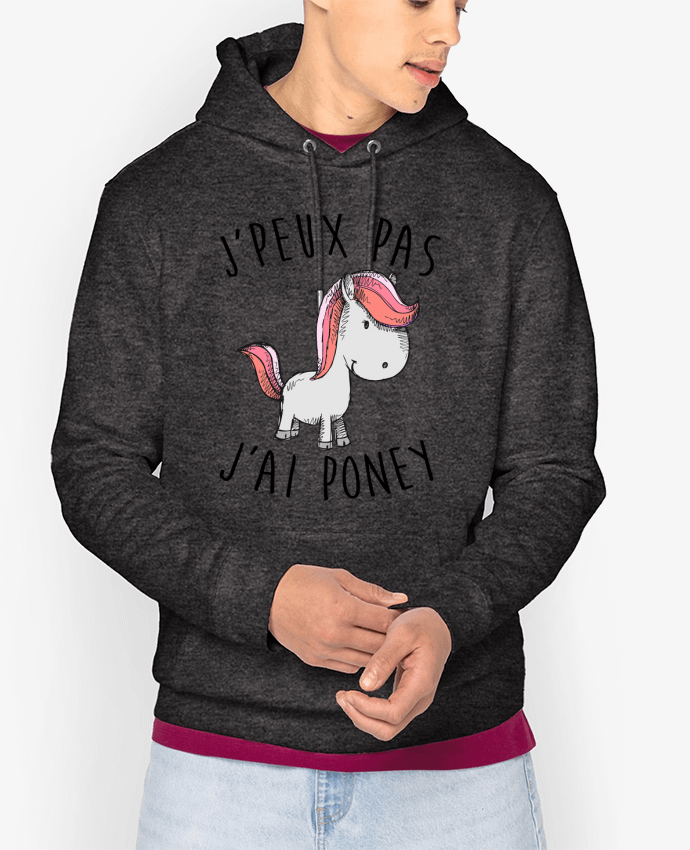 Hoodie Je peux pas j'ai poney Par FRENCHUP-MAYO