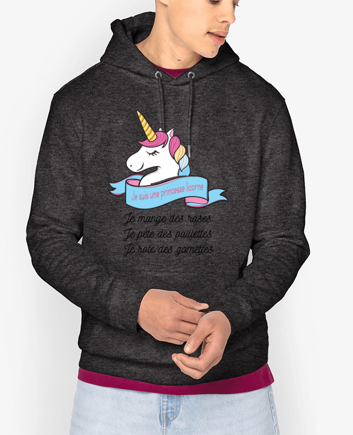 Hoodie Je suis une princesse licorne Par tunetoo