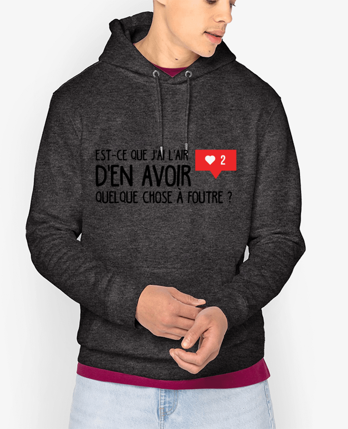 Sweat capuche unisexe Bio Est ce que j'ai l'air d'en avoir quelque chose à foutre ? Par tunetoo
