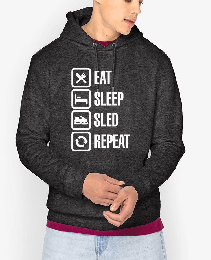 Hoodie Eat, sleep, sled, repeat Par LaundryFactory