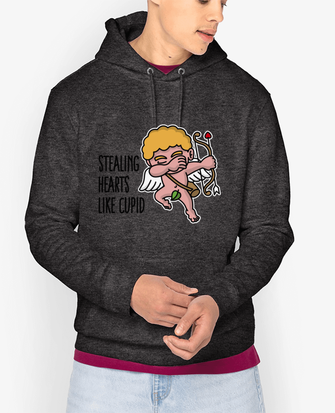 Sweat capuche unisexe Bio Stealing hearts like cupid Par LaundryFactory