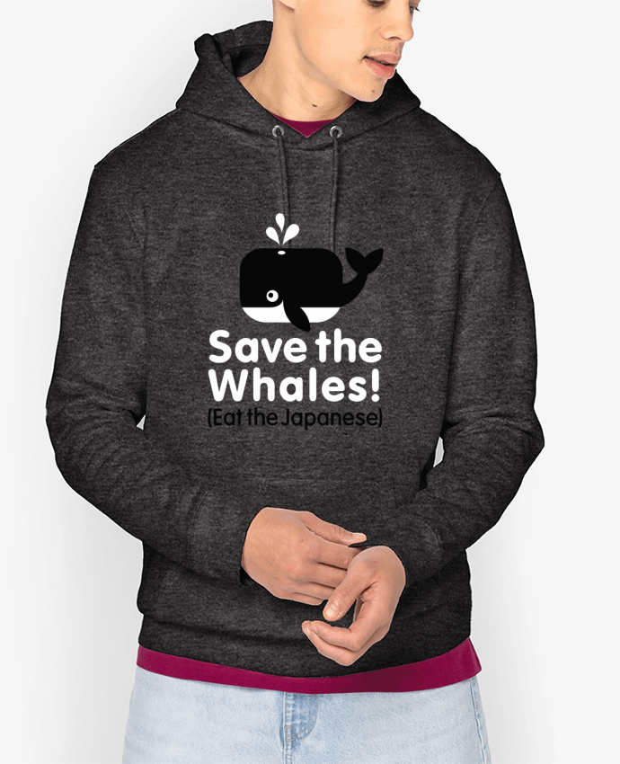 Hoodie SAVE THE WHALES EAT THE JAPANESE Par LaundryFactory