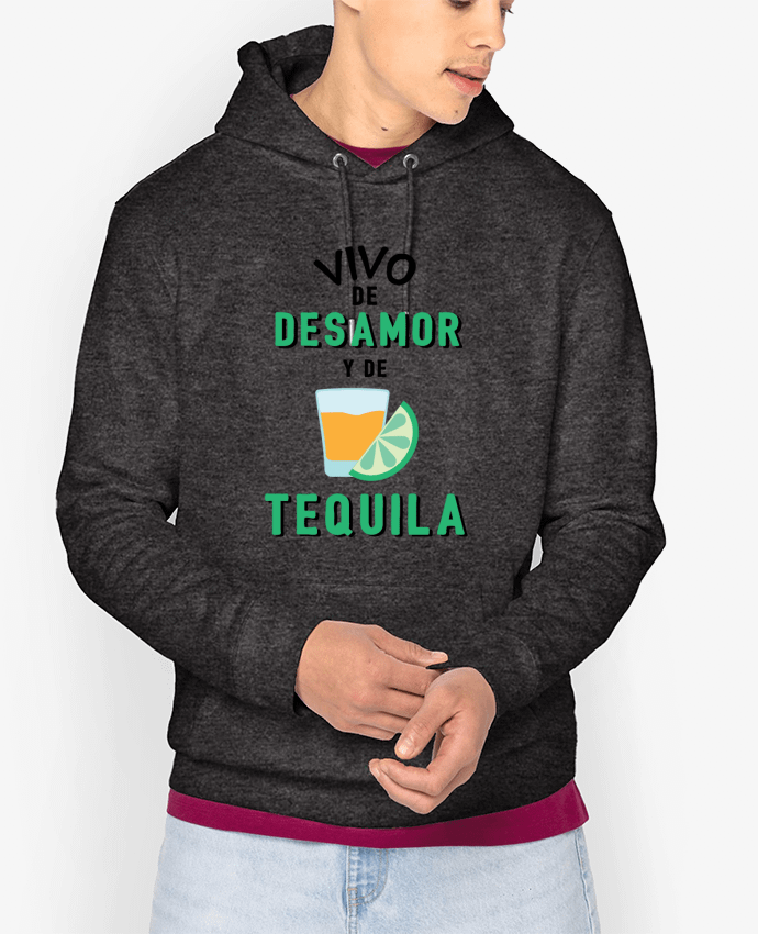 Hoodie Vivo de desamor y de tequila Par tunetoo