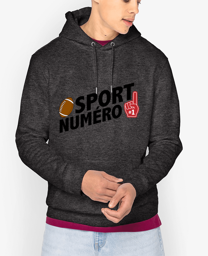 Hoodie Sport numéro 1 Rugby Par tunetoo