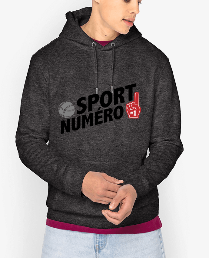Hoodie Sport numéro 1 Pétanque Par tunetoo