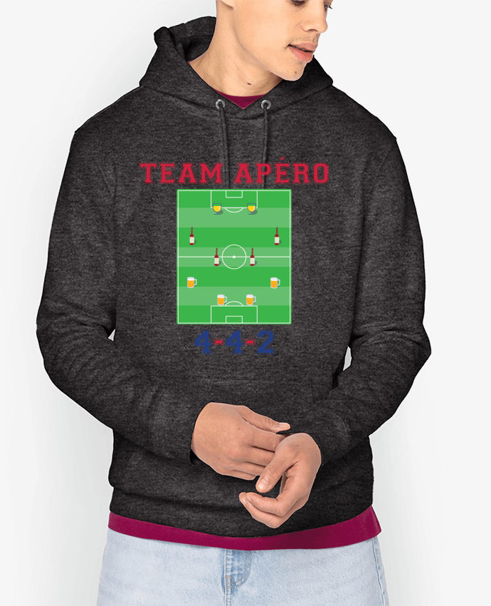 Sweat capuche unisexe Bio Team apéro football Par tunetoo