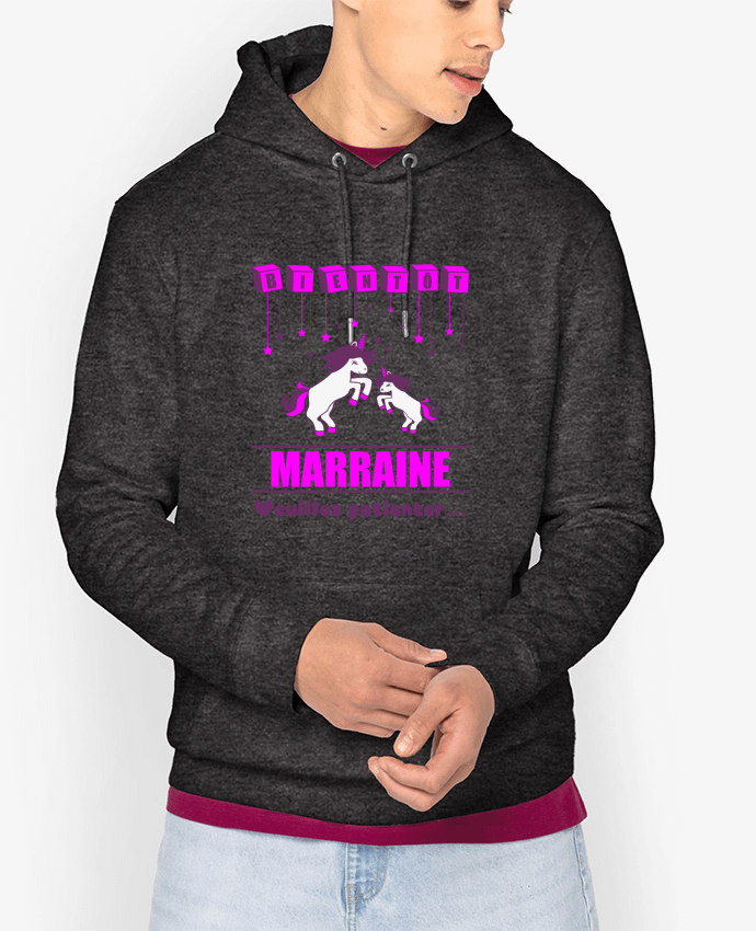 Hoodie Bientôt Marraine, future marraine, licorne Par Benichan