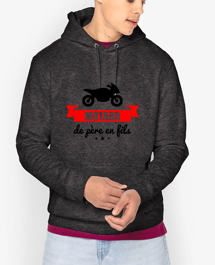Hoodie Motard de père en fils, moto, motard Par Benichan