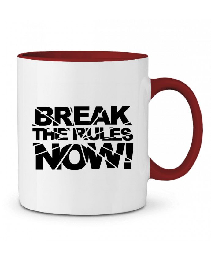 Mug bicolore Break The Rules Now ! Freeyourshirt.com
