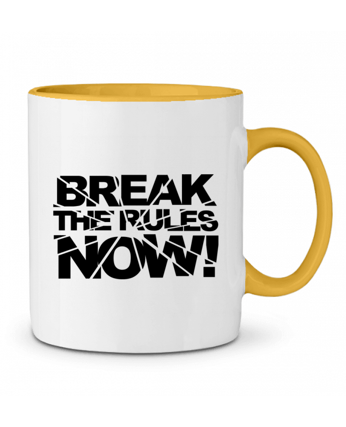 Mug bicolore Break The Rules Now ! Freeyourshirt.com