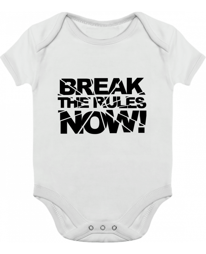 Body bébé manches contrastées Break The Rules Now ! par Freeyourshirt.com