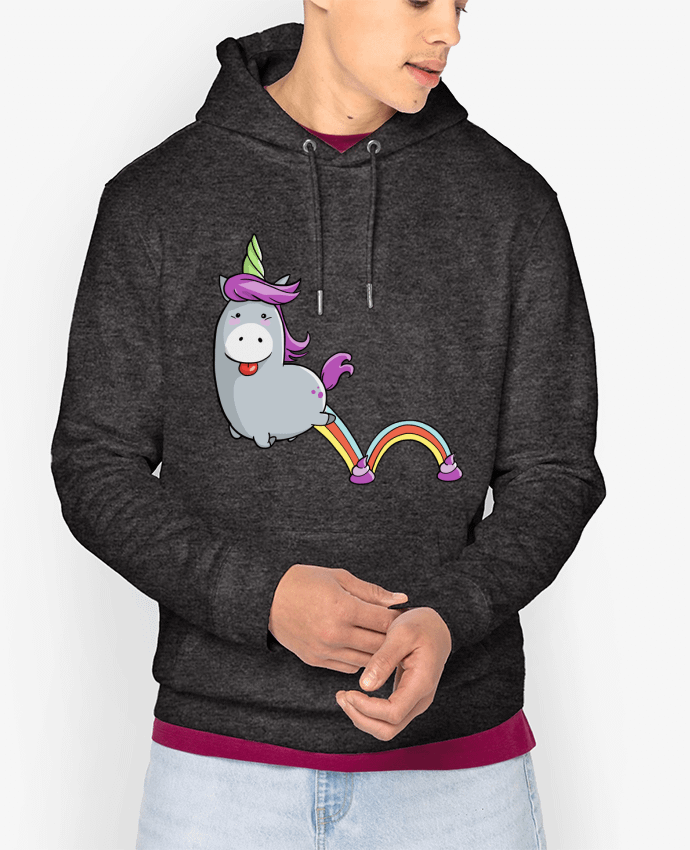 Sweat capuche unisexe Bio Licorne sautillante Par TOMI AX