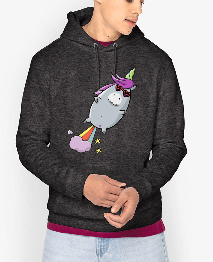 Sweat capuche unisexe Bio Licorne à propulsion naturelle Par TOMI AX