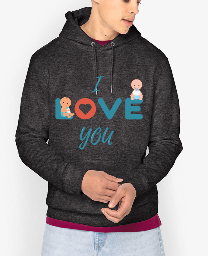 Hoodie I love you Par Lovebebe