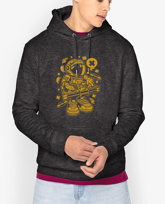 Sweat capuche unisexe Bio Dj Astronaute Golden Cartoon | By Kap Atelier Cartoon Par Kap Atelier