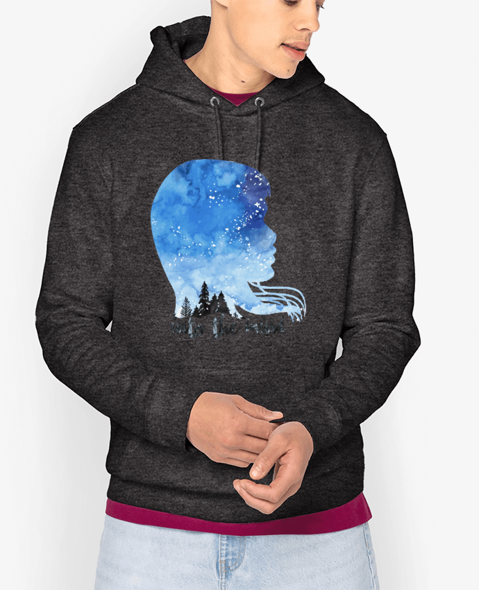 Hoodie PROFIL AQUARELLE NUIT -INTO THE MIND Par icône