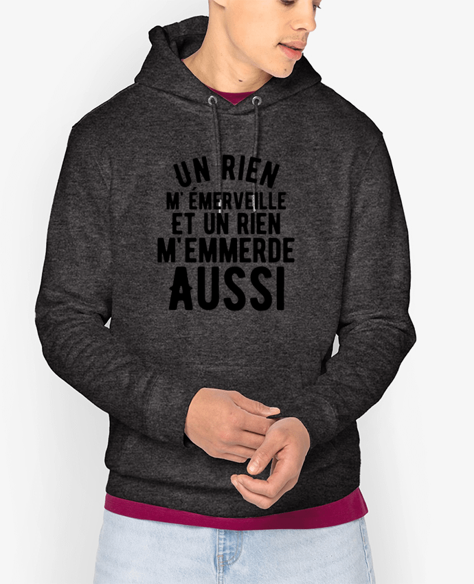 Hoodie Un rien m'emmerde aussi - noir Par justsayin