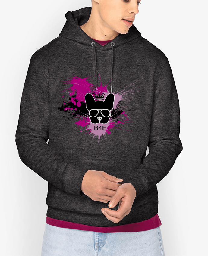 Hoodie Bouledogue rose peinture Par Toncadeauperso