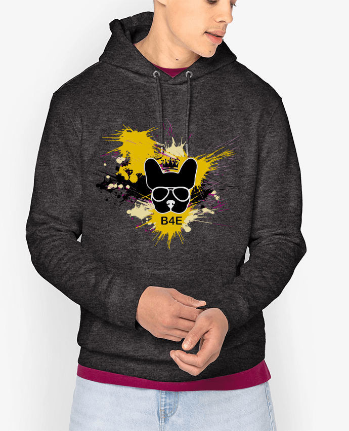Hoodie Bouledogue Français jaune peinture Par Toncadeauperso