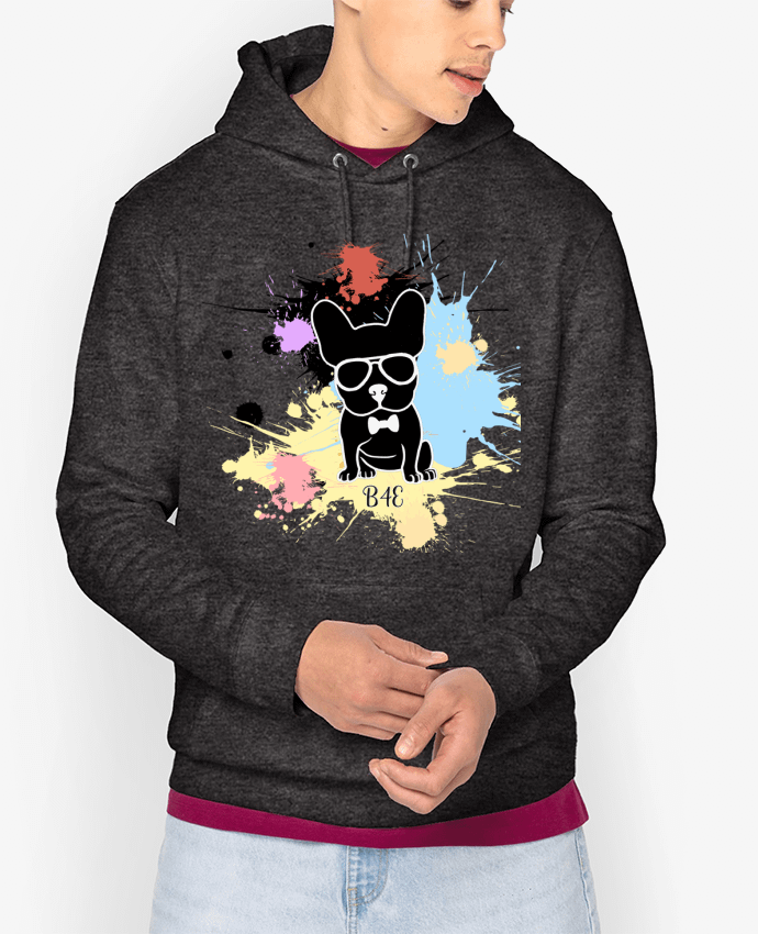 Hoodie Bouledogue peinture diverses Par Toncadeauperso