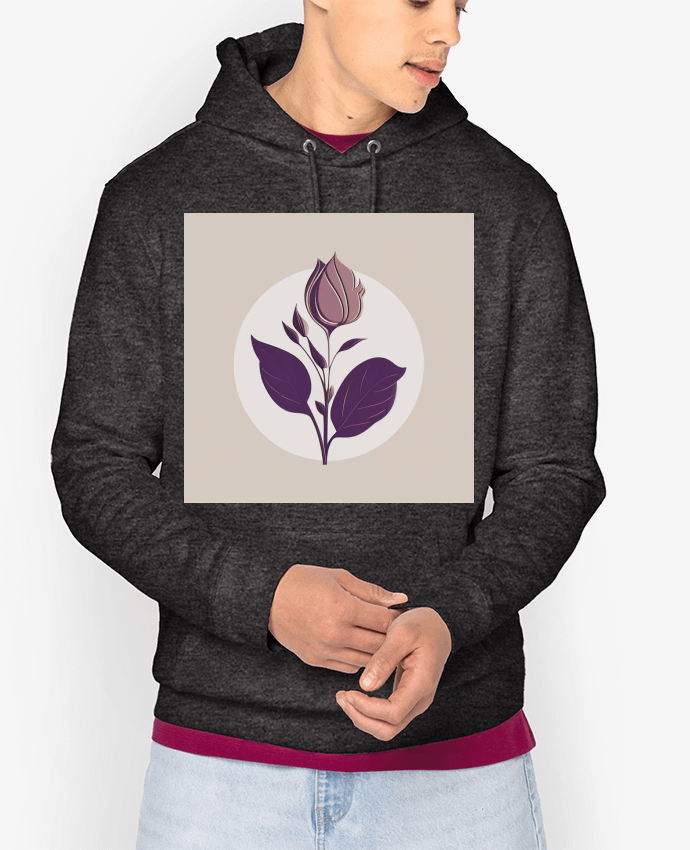Hoodie Fleur Mauve Par Louis_Designs