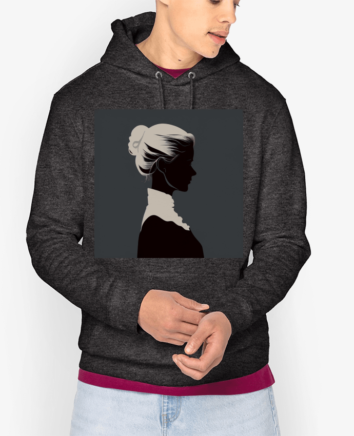 Sweat capuche unisexe Bio Profil Femme Par Louis_Designs